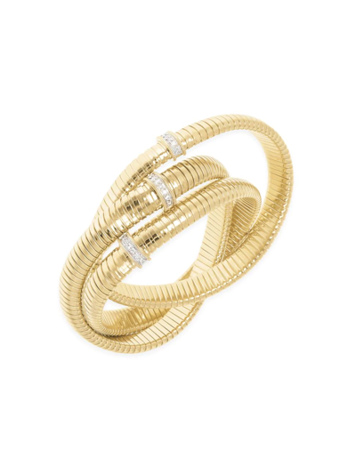 Shop Alberto Milani Women's 18k Yellow Gold & Diamond Layered Bracelet