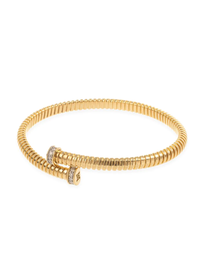 Shop Alberto Milani Women's Visconti 18k Yellow Gold & Diamond Bypass Bracelet Cuff
