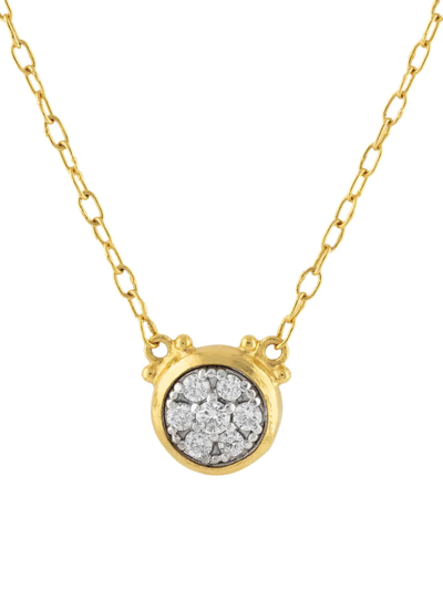 Shop Gurhan Women's 18-24k Yellow Gold, Sterling Silver & Diamond Cluster Pendant Necklace
