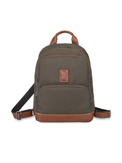 Shop Longchamp Men's Boxford Canvas & Leather Backpack In Brown