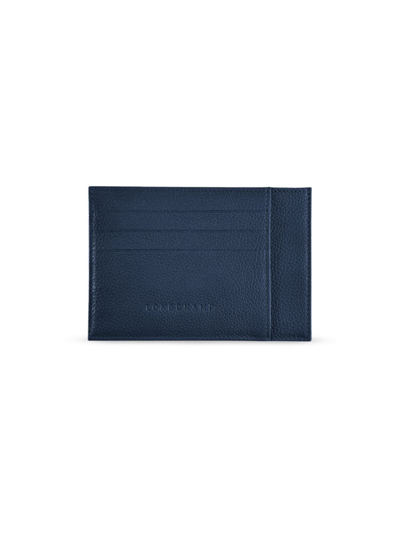 Shop Longchamp Men's Le Foulonné Leather Cardholder In Navy