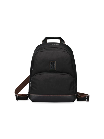 Shop Longchamp Men's Boxford Canvas & Leather Backpack In Black