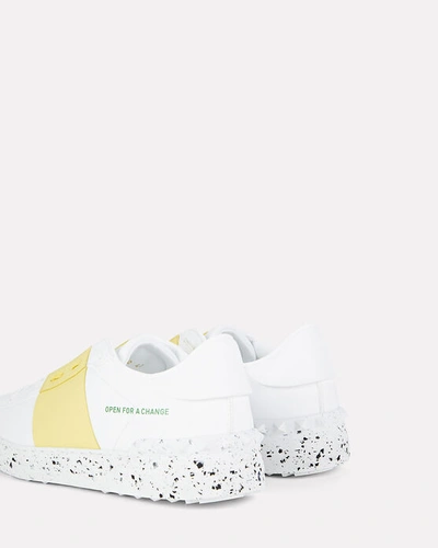 Shop Valentino Open For Change Leather Sneakers In White
