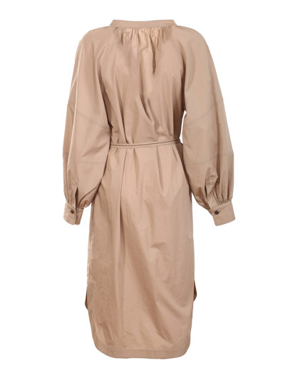 Brunello Cucinelli Cotton Dress In Tabacco