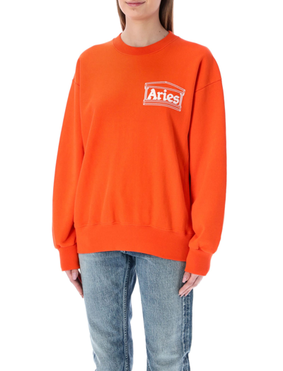 Shop Aries Premium Temple Sweatshirt In Orange