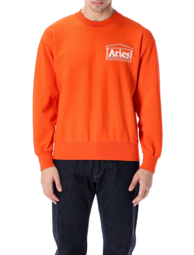 Shop Aries Premium Temple Sweatshirt In Orange