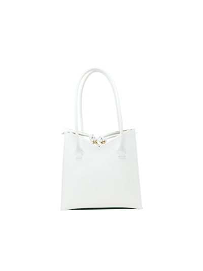 Shop Sara Battaglia Leather Tati Toy Tote In White