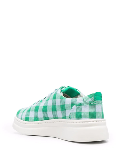 Shop Camper Gingham-check Print Sneakers In Green