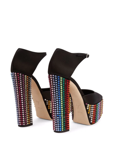 Shop Giuseppe Zanotti Bebe Strass Studded Platform Pumps In Black