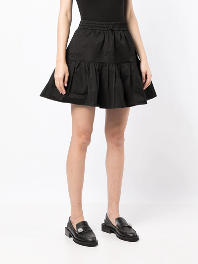 Shop Tout A Coup Tiered Drawstring Mini Skirt In Black