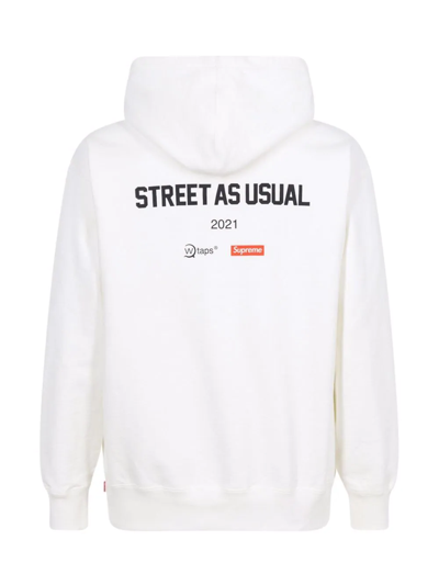 Supreme X Wtaps Sic'em Drawstring Hoodie In White