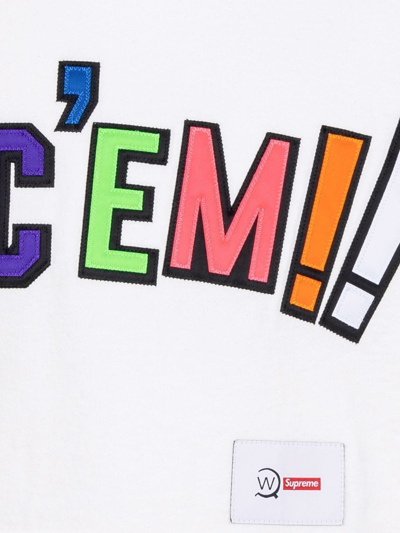 Supreme X Wtaps Sic'em Drawstring Hoodie In White