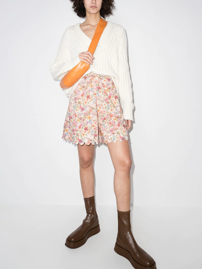 HORROR VACUI EDGAR FLORAL-PRINT SCALLOPED SHORTS 