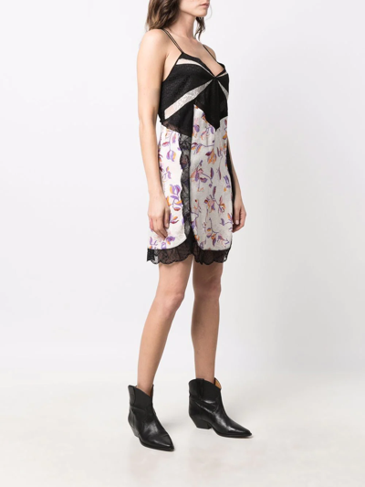 Zadig & Voltaire Cole Floral Jacquard Slipdress In Nude