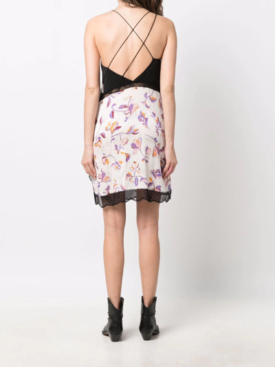 Zadig & Voltaire Cole Floral Jacquard Slipdress In Nude