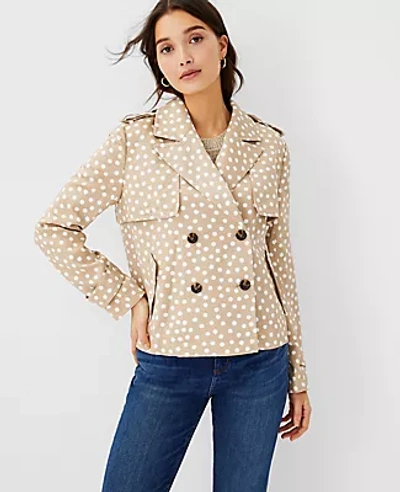 Shop Ann Taylor Dotted Swing Trench Coat In Desert Sand