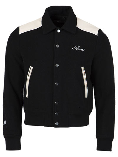 Shop Amiri Western Varsity Jacket Black