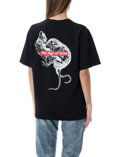Shop Aries Love Rat T-shirt In Black