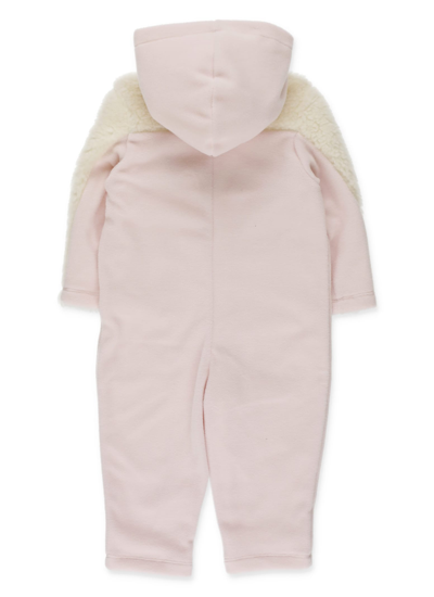 Shop Moncler Fleece Romper In Pink