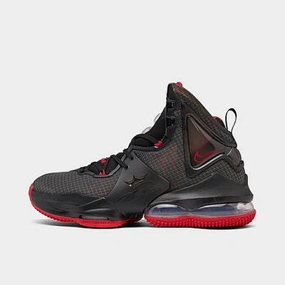 Shop Nike Big Kids' Lebron 19 Basketball Shoes In Black/black/university Red