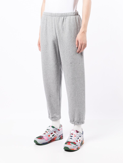 Shop Duoltd Graphic-print Cotton-blend Track Trousers In Grey