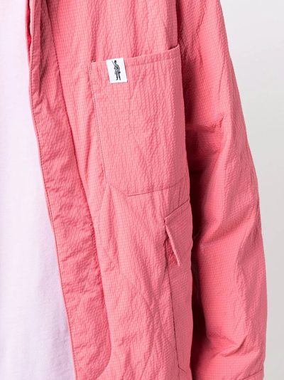 Shop Mackintosh Seesucker Chore Quilted Jacket In Pink