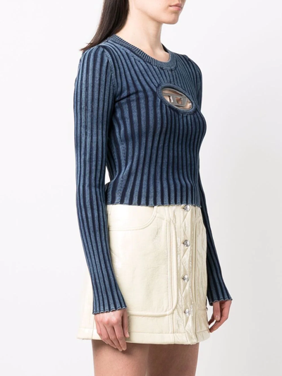 Diesel Women M-anchor Cotton Sweater In Blue