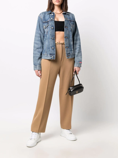 Pre-owned Celine 思琳 搭链细节西裤（1980年代典藏款） In Brown