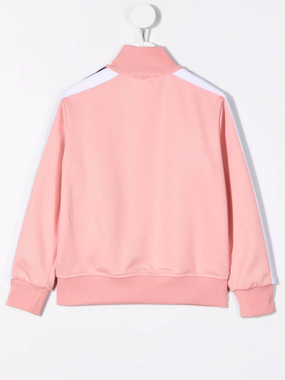 Shop Palm Angels Zipped Track Jacket In Pink