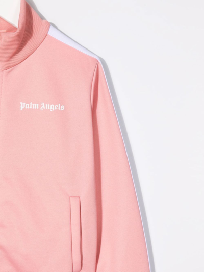 Palm Angels Felpa Rosa In Misto Cotone Bambina In Pink