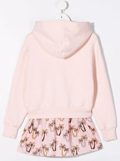 Shop Palm Angels Palm-embroidered Hoodie Dress In Pink