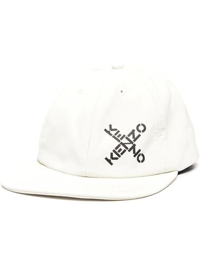 Shop Kenzo Logo-print Flat Cap In White