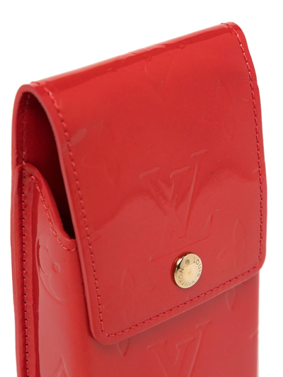 Pre-owned Louis Vuitton 2002  Monogram-debossed Mini Bag In Red
