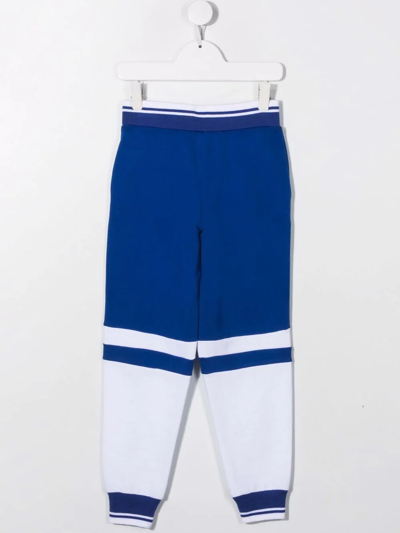 Marni Color-blocked Branded Sweatpants Surf Bluette In Blue