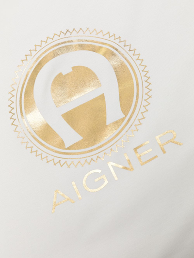 Shop Aigner Logo-print Sleeping Bag In White