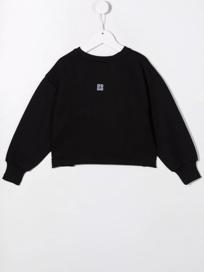Shop Givenchy Teen Logo-print Crew Neck Sweatshirt In Black