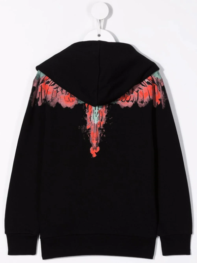 Shop Marcelo Burlon County Of Milan Wings-print Hoodie In Black
