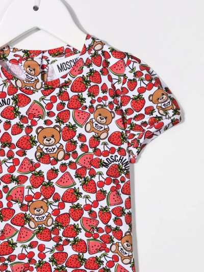 Shop Moschino Strawberry-print T-shirt In White