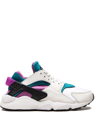Nike Air Huarache Suedette And Woven Mid-top Trainers In White | ModeSens