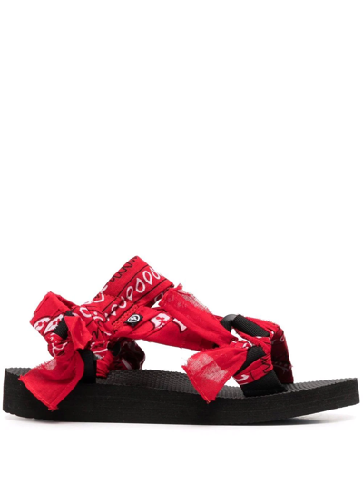 Shop Arizona Love Trekky Bandana-print Sandals In Red