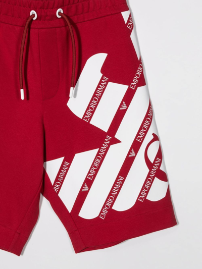 Shop Emporio Armani Logo-print Drawstring Shorts In Red