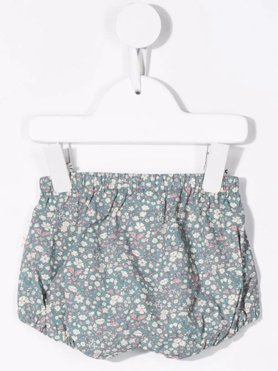 Shop Teddy & Minou Floral Bloomer Shorts In Blue