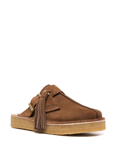 Clarks Originals Tassel-detail Suede Mules In Brown