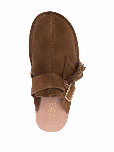 Clarks Originals Tassel-detail Suede Mules In Brown