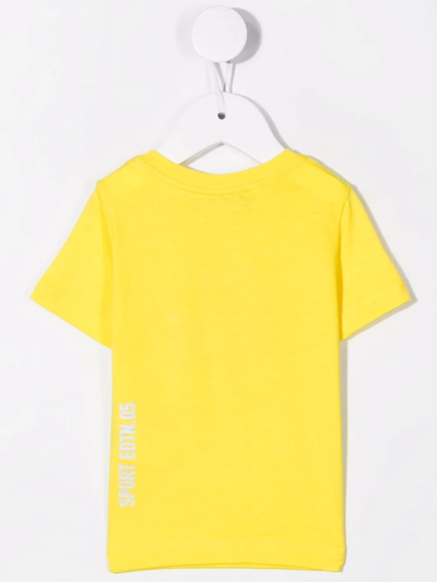 Shop Dsquared2 Logo-print Cotton T-shirt In Yellow