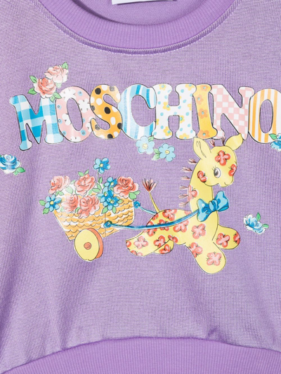 Shop Moschino Logo-print Sweatshirt In Purple