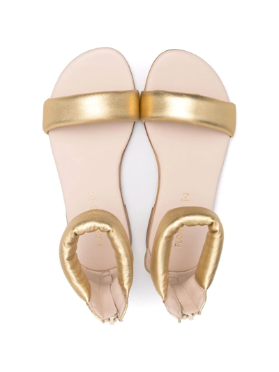Shop Florens Metallic-effect Open-toe Sandals In Gold