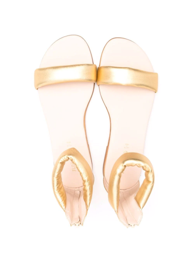 Shop Florens Teen Metallic-effect Open-toe Sandals In Gold
