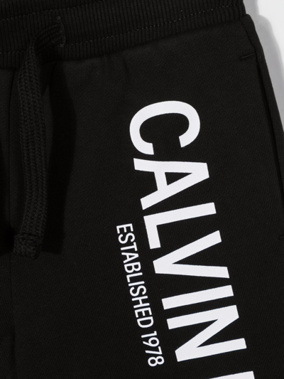 Shop Calvin Klein Logo Drawstring Shorts In Black