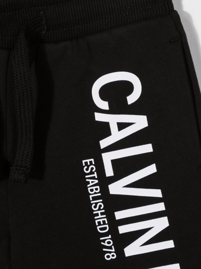 Calvin Klein Logo Drawstring Shorts In Black